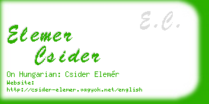 elemer csider business card